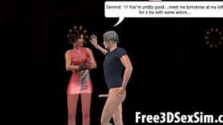Two sexy 3D cartoon shemales getting fucked hard porn video
